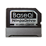 BaseQi NinjaDrive Aluminum 256GB Storage Expansion Card for Microsoft Surface Book / Surface Book 2 / Surface Book 3 13.5" &  15"